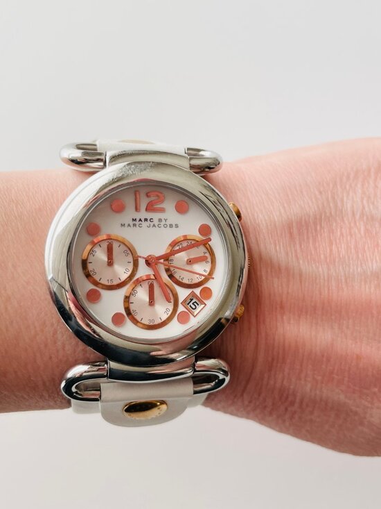 Marc By Marc Jacobs MBM1170 Molly Chronograph White Rose Gold Watch main image 7